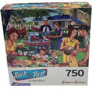 Back to the Past 750 Piece Jigsaw Puzzle Backyard Barbeque by Edward Wargo